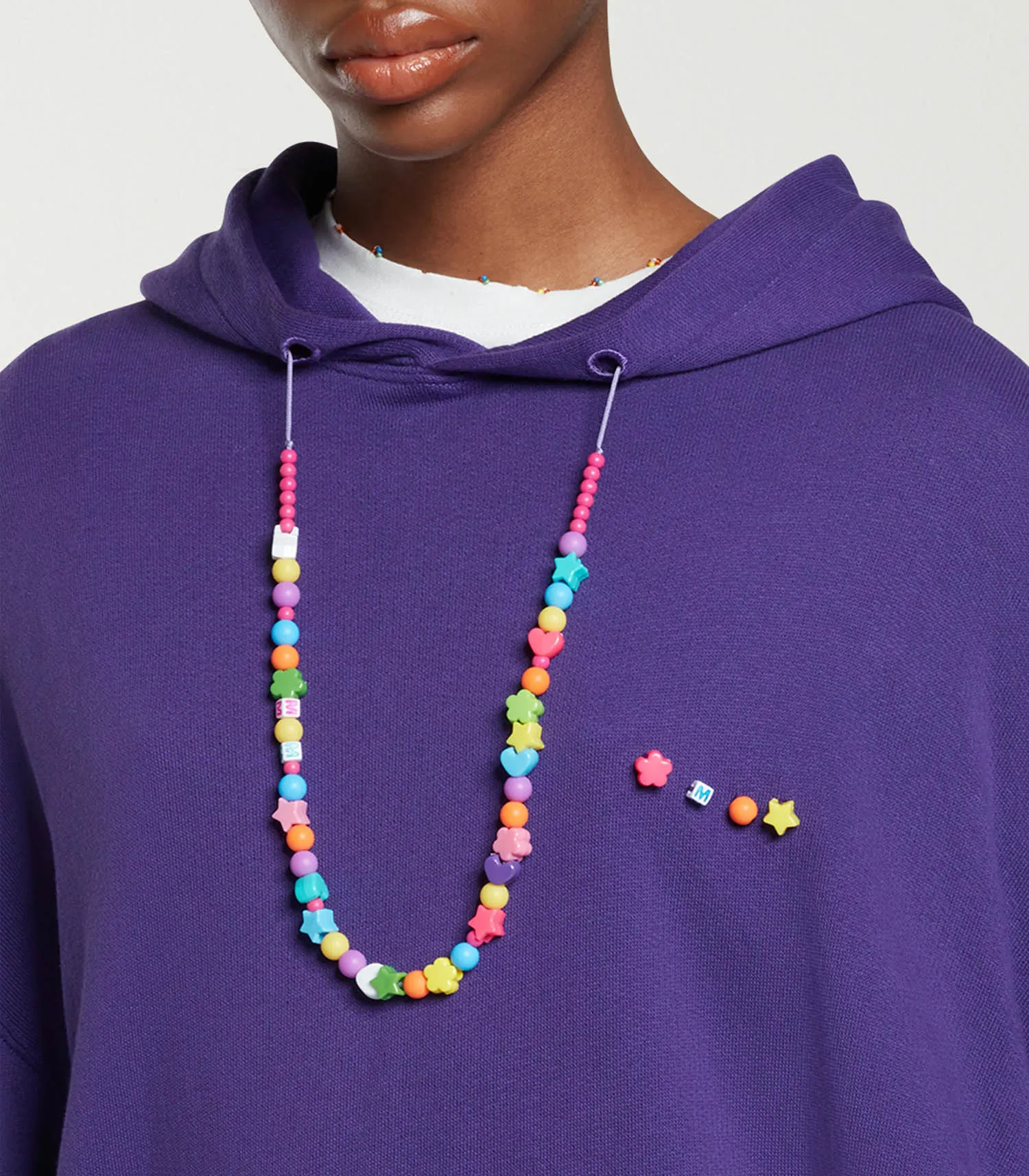 Sweat à capuche avec collier de perles Violet Mira Mikati - Jane de Boy