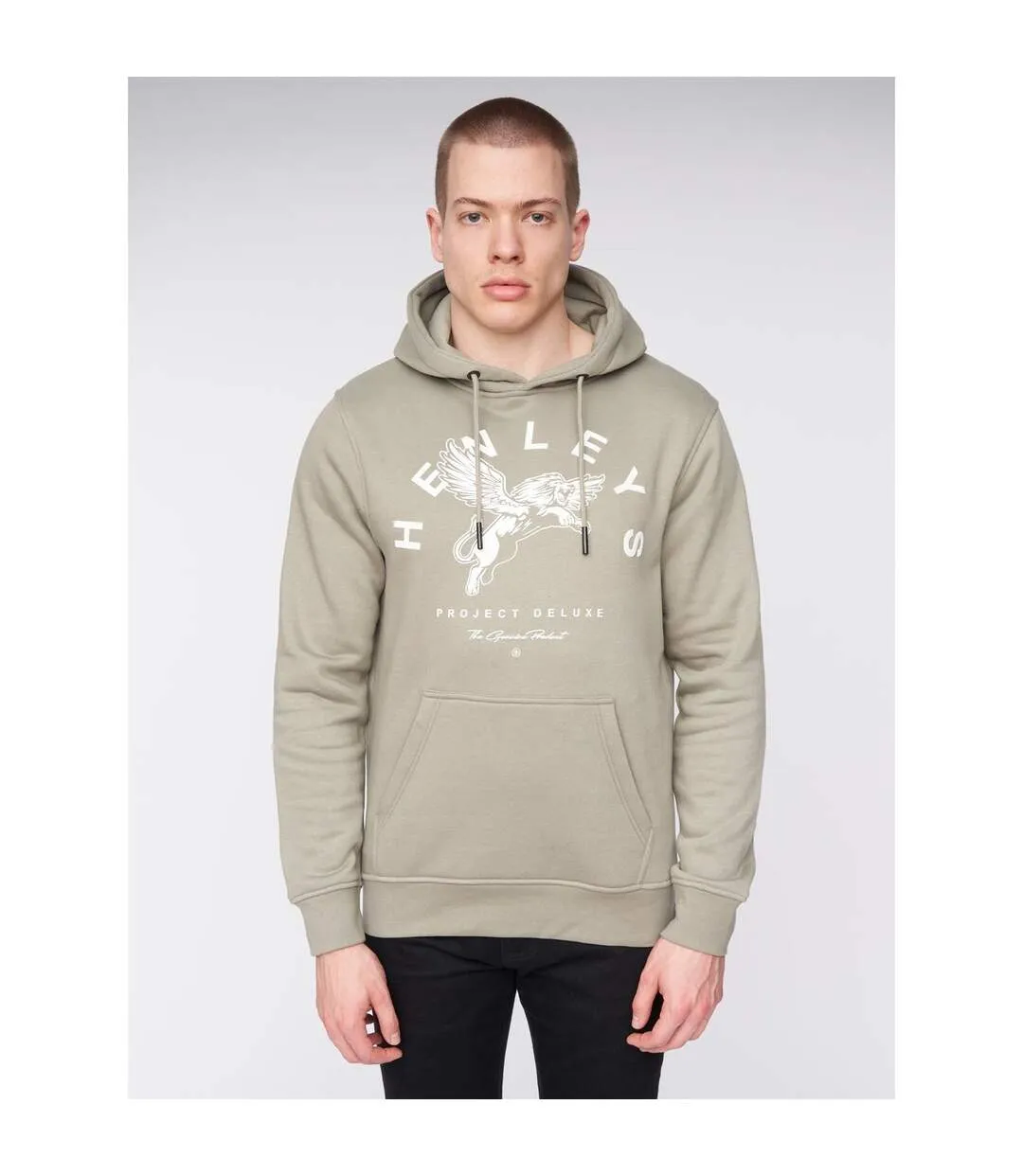 Sweat à capuche colhen homme vieux vert kaki Henleys