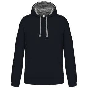 Sweat à capuche contrastée - Homme - K446 - bleu marine et gris 