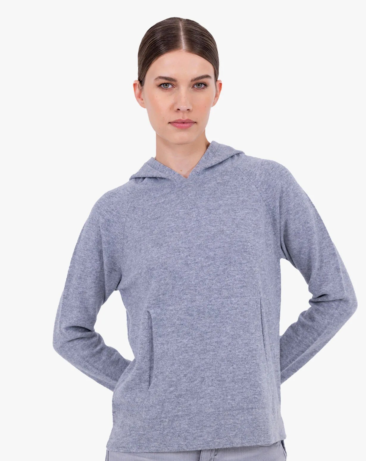 Sweat à Capuche en 100 % Laine Mérinos Femme