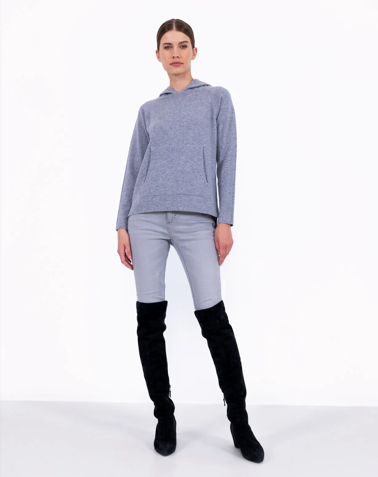 Sweat à Capuche en 100 % Laine Mérinos Femme