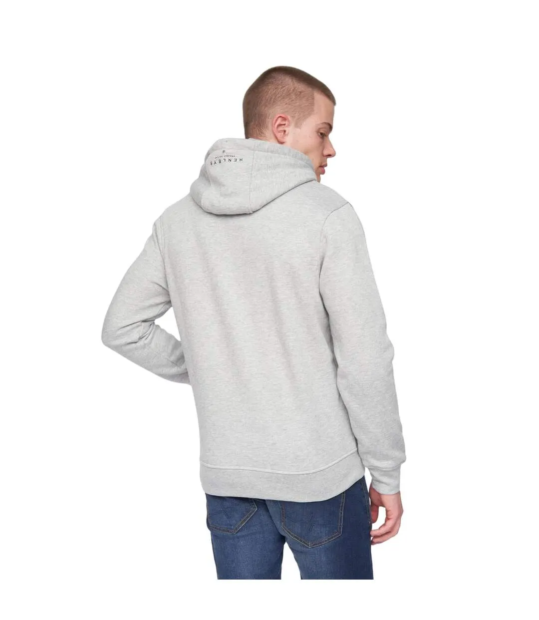 Sweat à capuche hentyme homme gris chiné Henleys