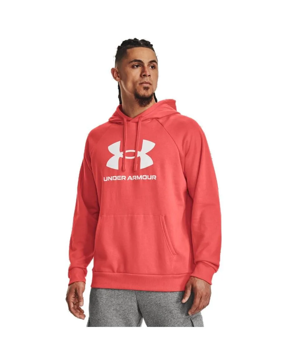 Sweat à capuche Homme UA RIVAL FLEECE LOGO HD Rouge