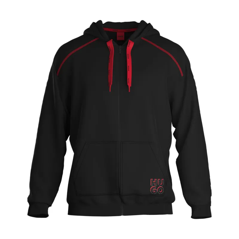 Sweat à capuche HUGO MONOLOGO JACKET HOOD Noir