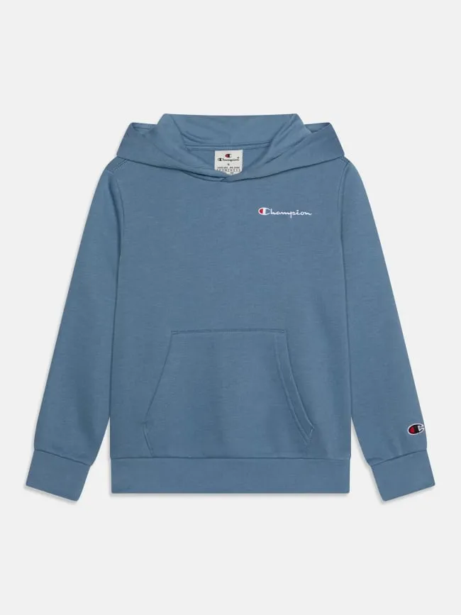 Sweat à capuche petit logo brodé bleu enfant - Champion | wimod