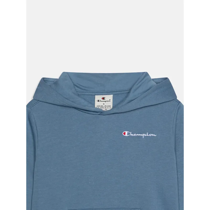 Sweat à capuche petit logo brodé bleu enfant - Champion | wimod