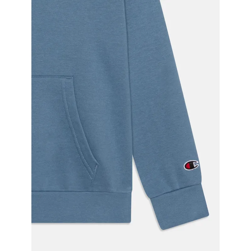 Sweat à capuche petit logo brodé bleu enfant - Champion | wimod