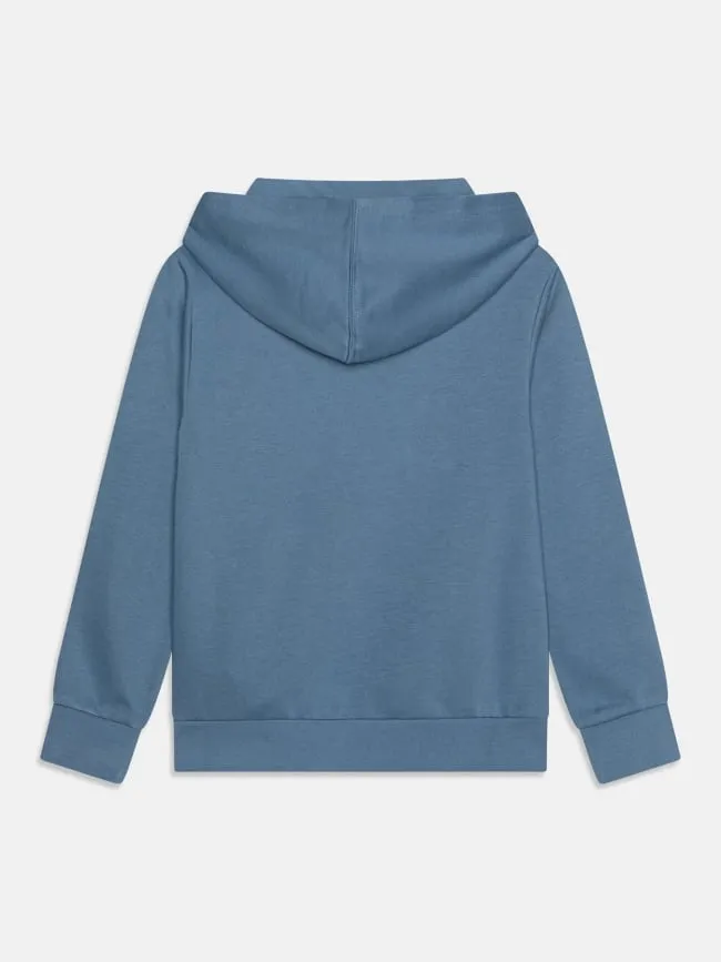 Sweat à capuche petit logo brodé bleu enfant - Champion | wimod