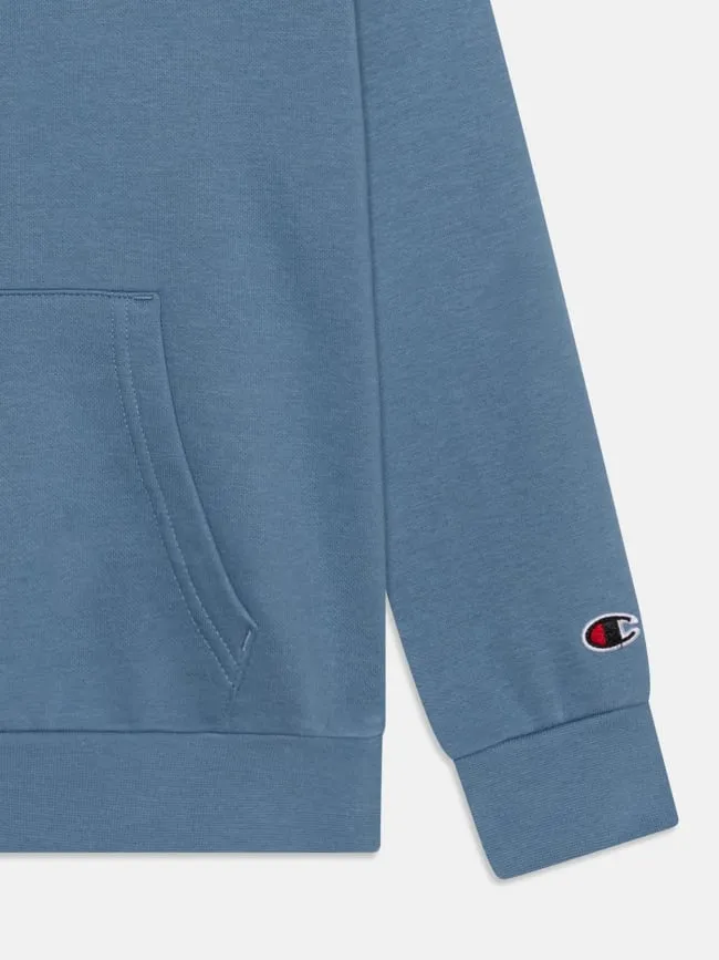 Sweat à capuche petit logo brodé bleu enfant - Champion | wimod