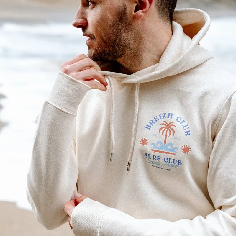 Sweat à capuche Surf palmier - Personnalisable