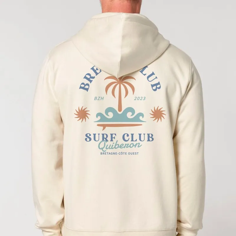 Sweat à capuche Surf palmier - Personnalisable