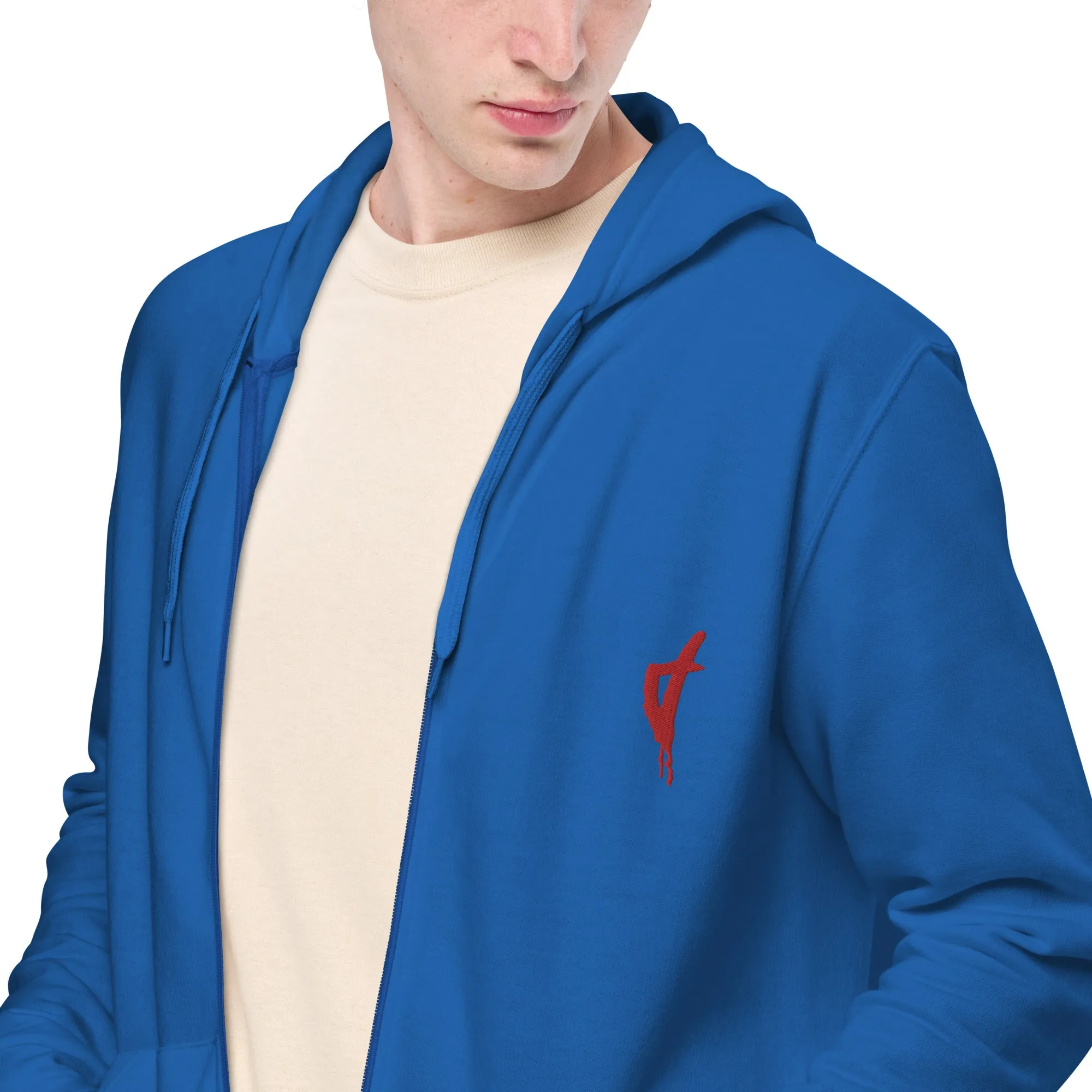 Sweat à capuche zippé Brodé unisexe Corse Rouge