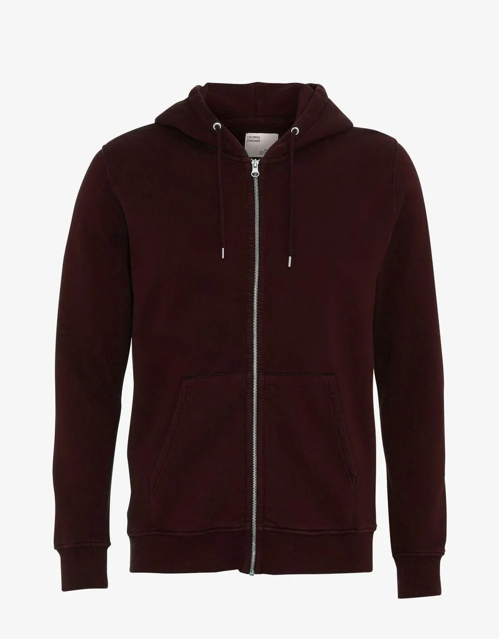 Sweat à capuche zippé en coton bio | bordeaux "oxblood red" homme