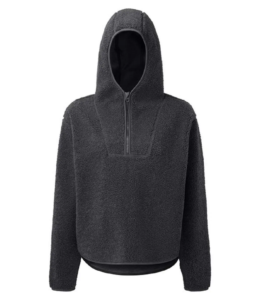 Sweat à capuche zippé sherpa - Femme - TR089 - gris charcoal