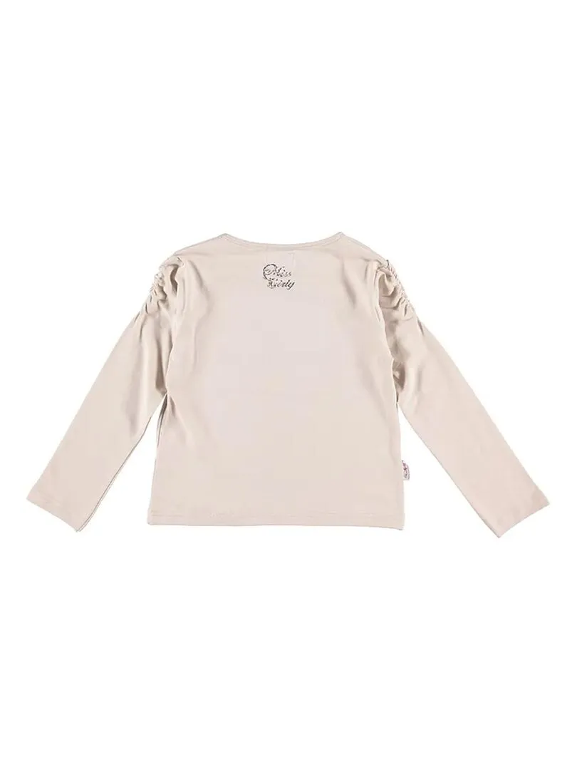 T-shirt manches longues fille FLOYD - MISS GIRLY - Beige sable