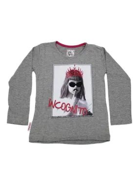 T-shirt manches longues fille FONITO - MISS GIRLY - Gris