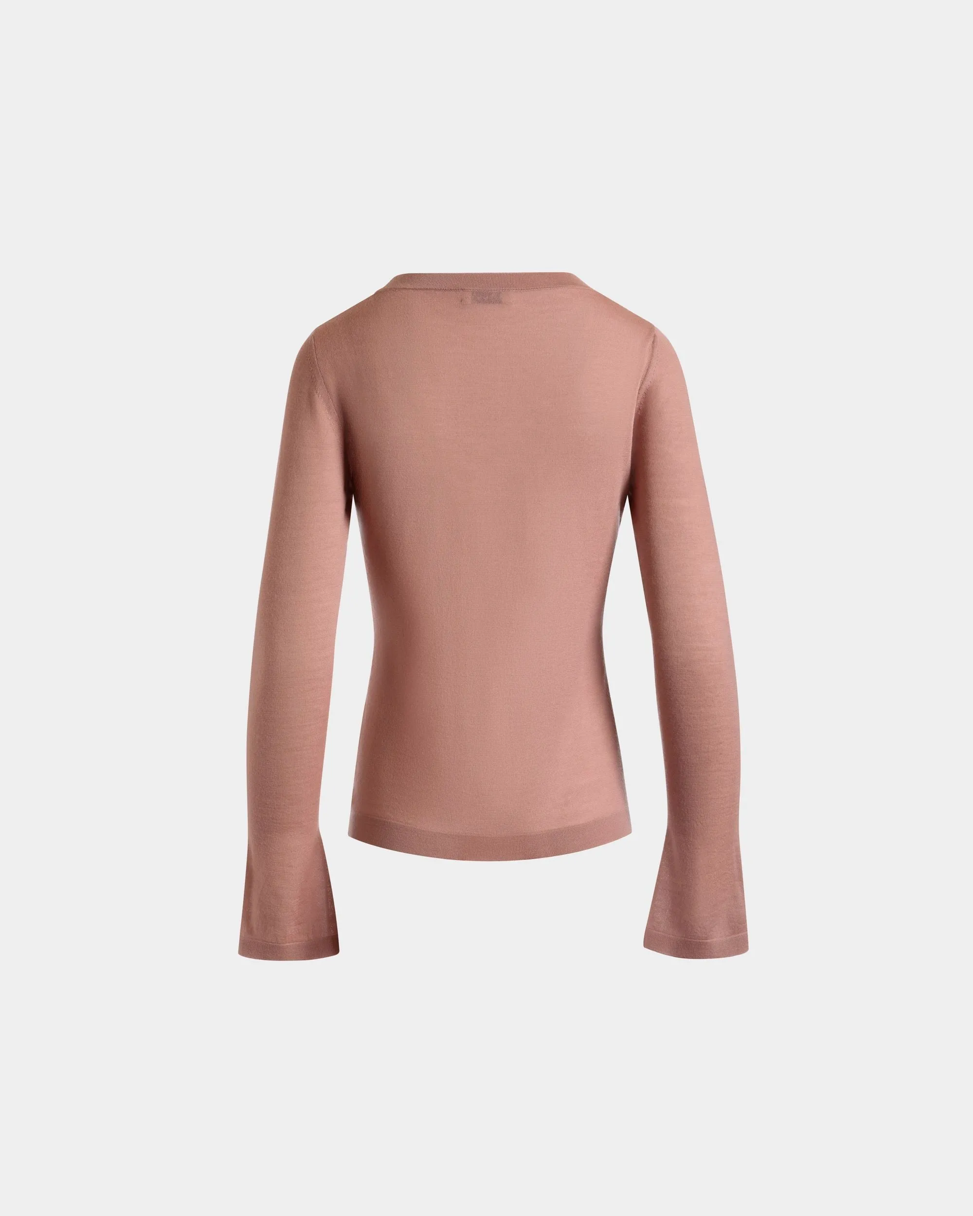 Top À Col En V En Maille De Cachemire Baby Pink