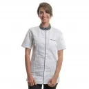 Veste de cuisine ELBAX manches courtes blanc/denim - ROBUR