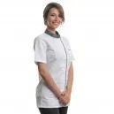 Veste de cuisine ELBAX manches courtes blanc/denim - ROBUR