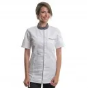 Veste de cuisine ELBAX manches courtes blanc/denim - ROBUR