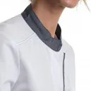 Veste de cuisine ELBAX manches courtes blanc/denim - ROBUR