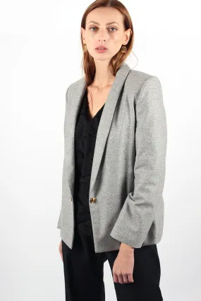 Veste de tailleur grise en laine flanelle Marie anne