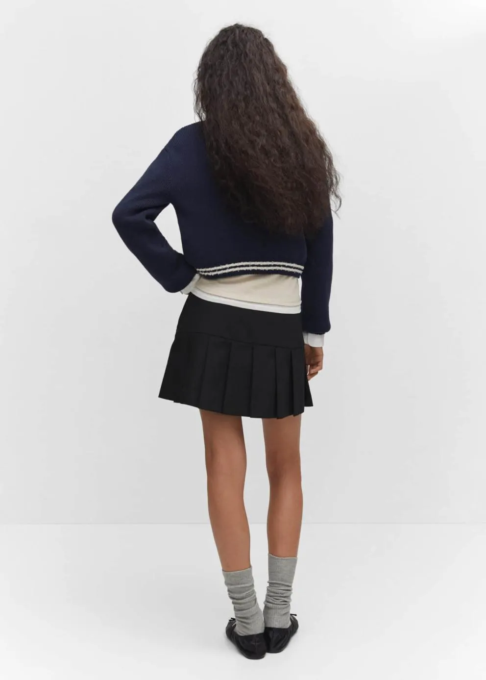 Vestes Et Blazers | Femme MANGO Cardigan Rayures Contrastantes Bleu Marine