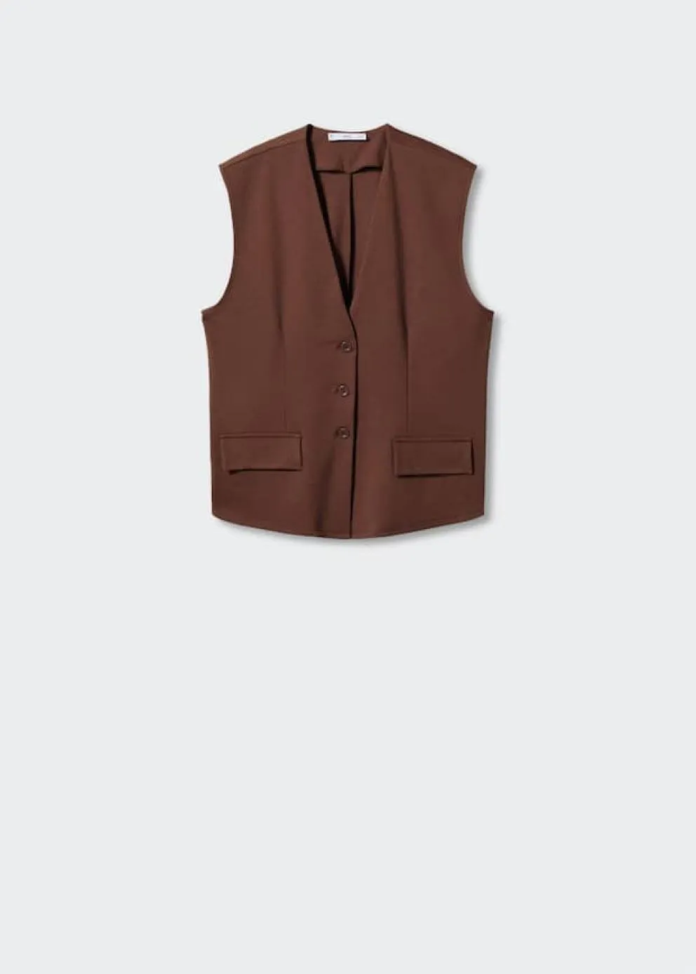 Vestes Et Blazers | Femme MANGO Gilet Droit Oversize Chocolat