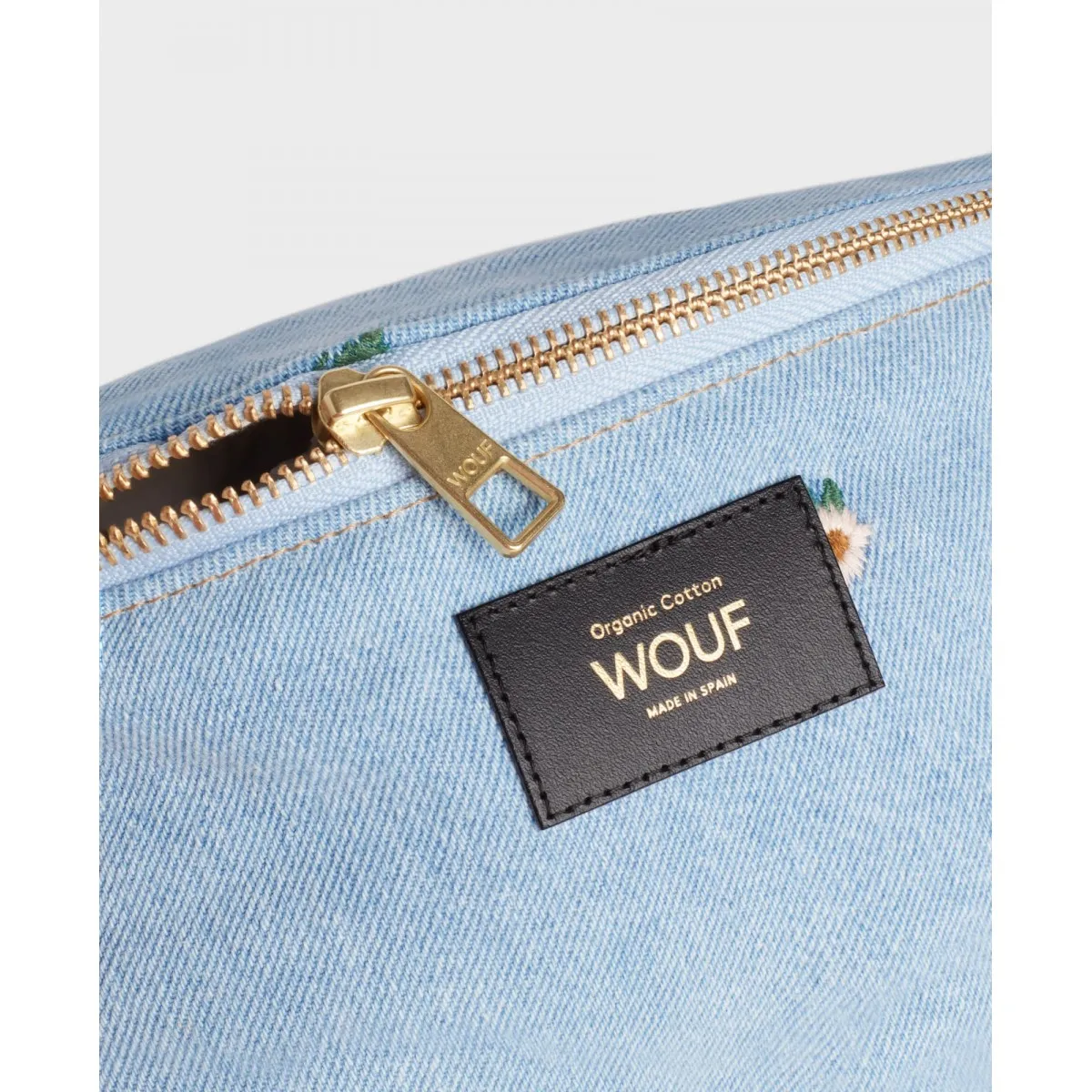 Wouf - Sac banane en denim et broderies marguerites