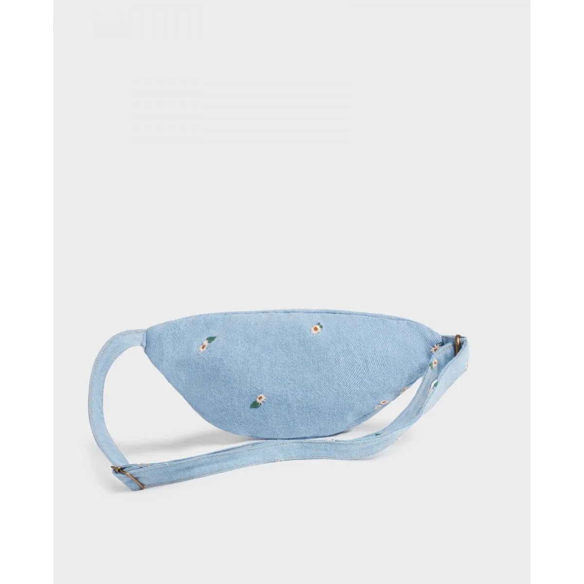 Wouf - Sac banane en denim et broderies marguerites