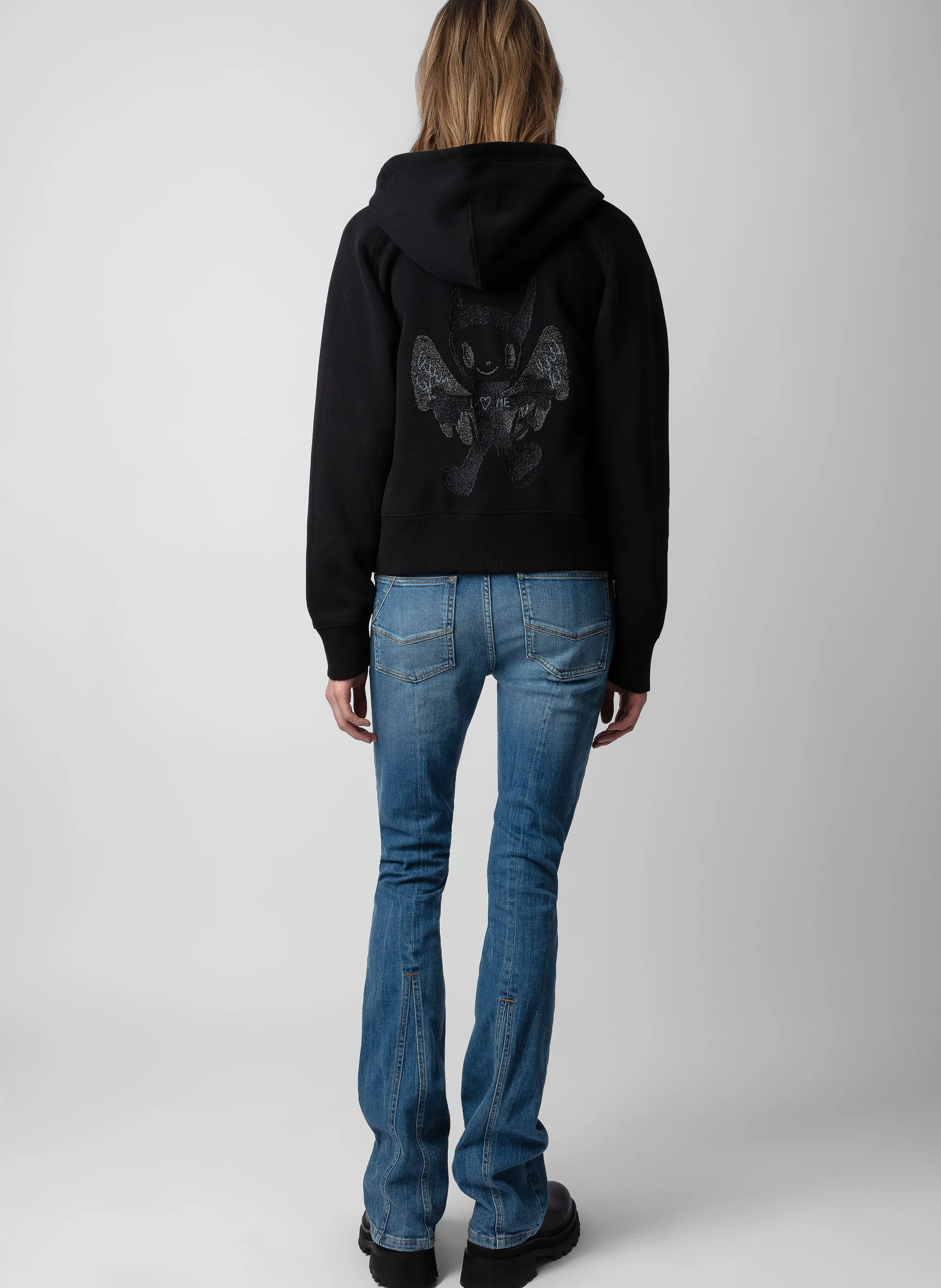 ZADIG&VOLTAIRE  Sweat à capuche droit en coton mélangé aspene - Noir